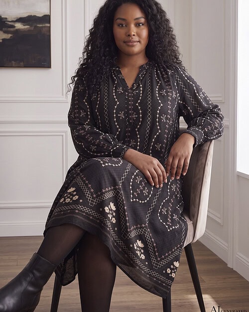 Cassiopeia Belissa Kjole M/Print Sort BM: S:120 M:130 L:140 XL:150 LG:105 Vejl. 459,- - Billede 2