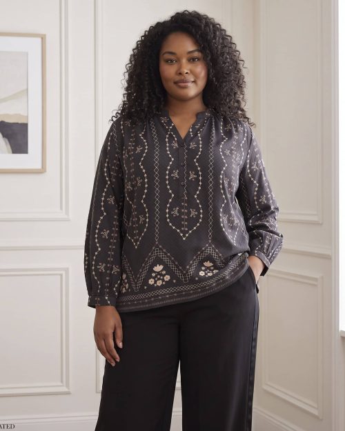 Cassiopeia Belissa Bluse M/Print Sort BM: S:120 M:130 L:140 XL:150 LG:75 Vejl. 359,- - Billede 2