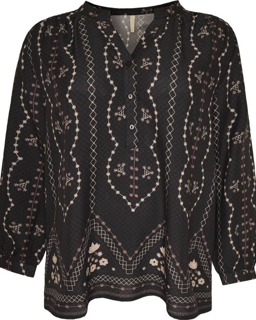 Cassiopeia Belissa Bluse M/Print Sort BM: S:120 M:130 L:140 XL:150 LG:75 Vejl. 359,-