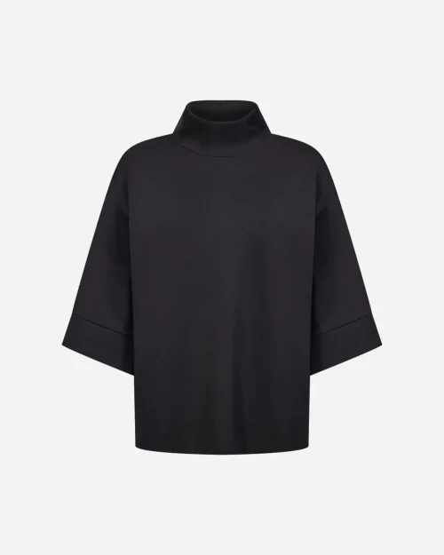 Wasabi Sabina 64 Oversize T-Shirt M/Rullekrave M/Modal Sort BM: 42:125 44:130 46/48:140 50/52:150 LG:75 Vejl. 349,95