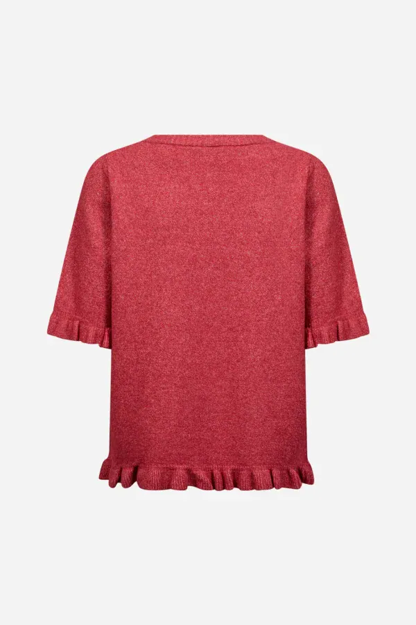 Wasabi Chanin 5 Strik Pullover M/Flæser Rød Melange BM: 42:120 44:125 46/48:130 50/52:135 LG:70 Vejl. 499,95 - Billede 2