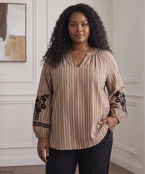 Cassiopeia Filine bluse brun combi BM: S:120 M:130 L:140 XL:150 LG:75 Vejl. 400,-