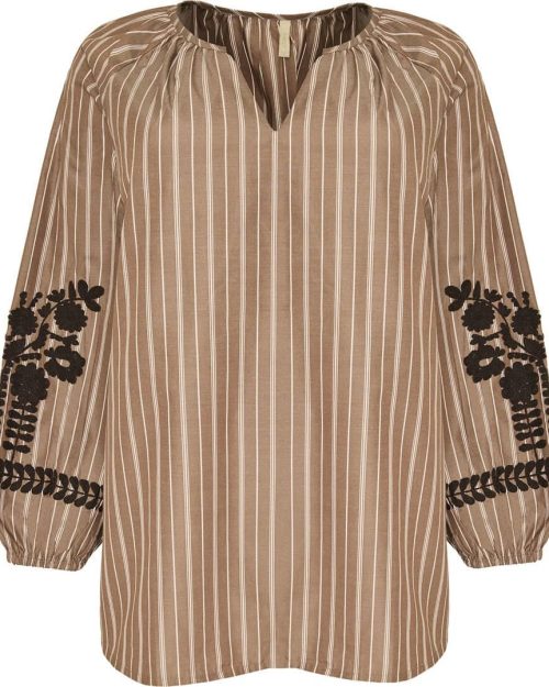 Cassiopeia Filine bluse brun combi BM: S:120 M:130 L:140 XL:150 LG:75 Vejl. 400,- - Billede 2
