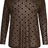 Cassiopeia Gitesse Mesh Bluse M/Velour Bomber Print Brun Vejl. 300,-