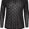 Cassiopeia Gitesse Mesh Bluse M/Velour Bomber Print Sort Vejl. 300,-