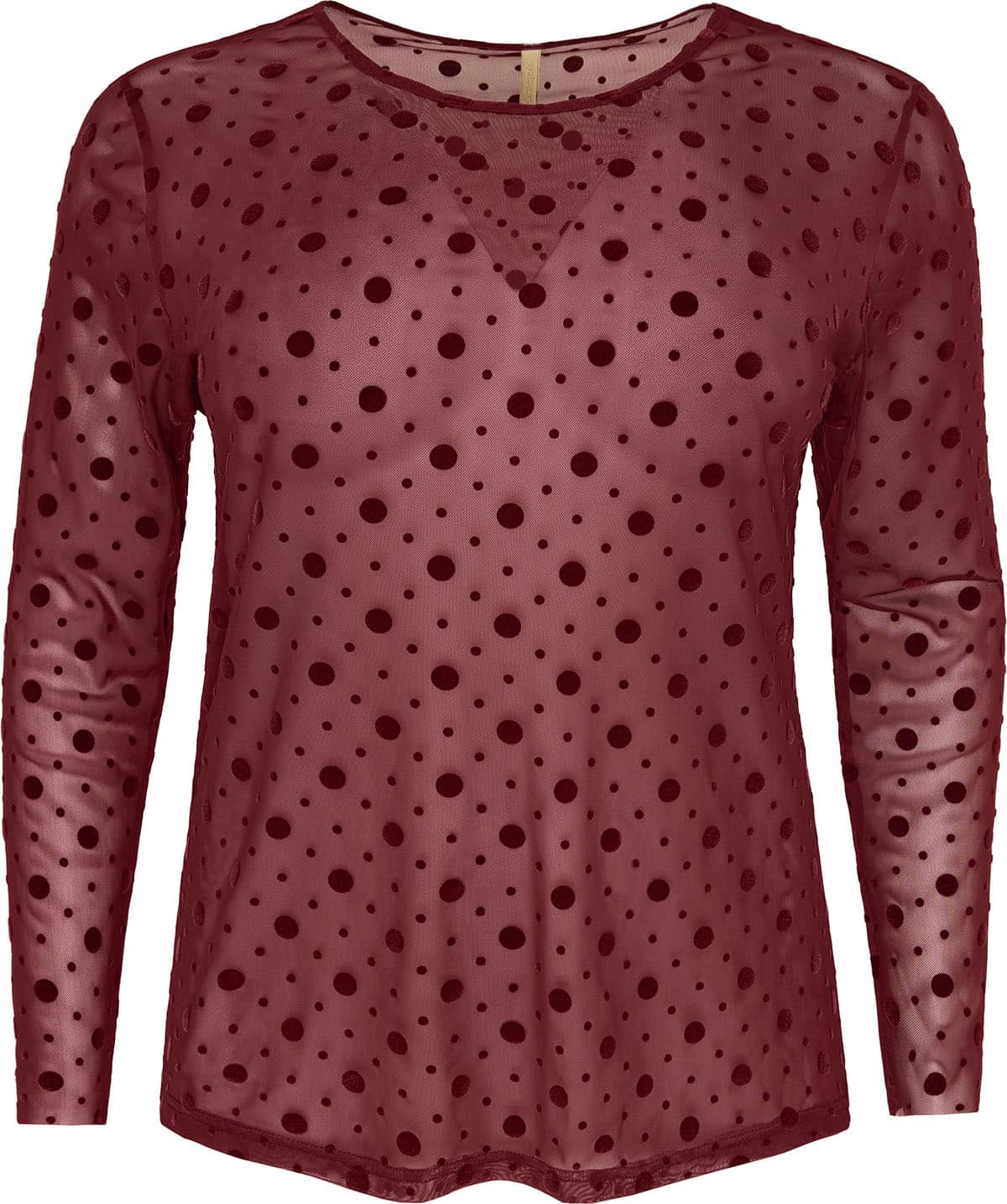 Cassiopeia Gitesse Mesh Bluse M/Velour Bomber Print Bordeaux Vejl. 300,-
