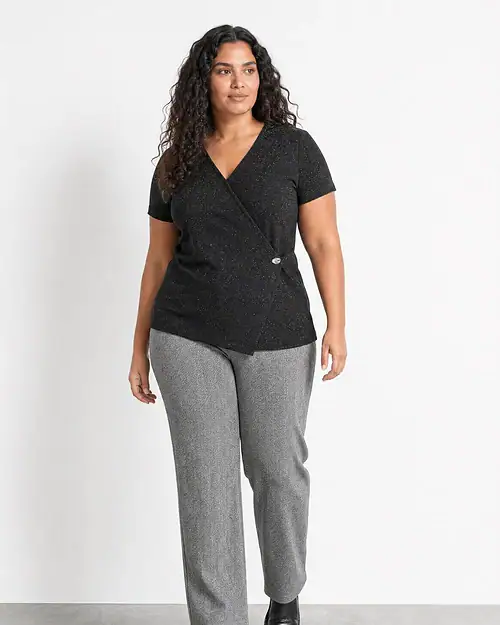 Wasabi Sanja 8 bluse/cardigan Sort m/glimmer BM: 42:120 44:125 46/48:130 50/52:140 54/56:150 LG:75 Vejl. 399,95 - Billede 3