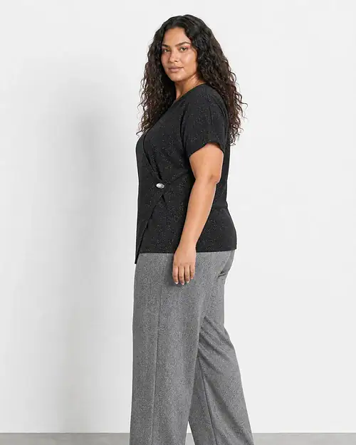 Wasabi Sanja 8 bluse/cardigan Sort m/glimmer BM: 42:120 44:125 46/48:130 50/52:140 54/56:150 LG:75 Vejl. 399,95 - Billede 2