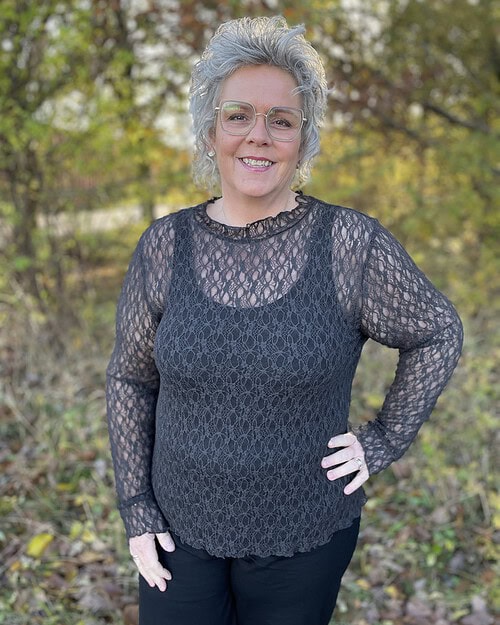Only Drift Hihgneck Blonde Bluse Phantom Sort-Grå Vejl.229,95