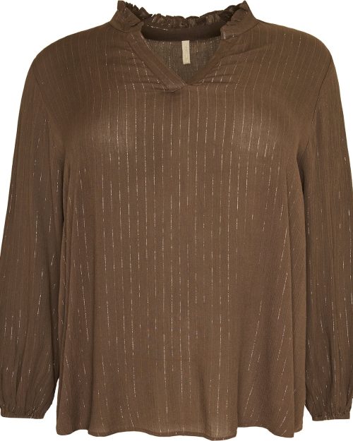 Cassiopeia Umina Bluse Brun M/Glimmer Strib BM: S:125 M:135 L:145 XL:155 LG:78 Vejl. 349,-