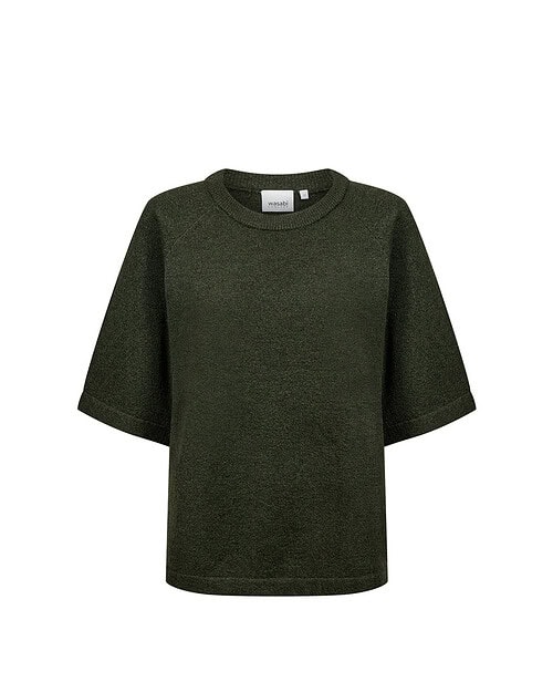 Wasabi Chanin 1 Kortærmet Strik Pullover Mørk Grøn BM: 42:120 44:125 46/48:130 50/52:140 54/56:150 LG:75 Vejl. 349,95