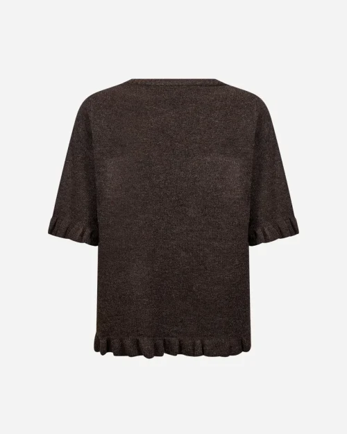 Wasabi Chanin 5 Strik Pullover M/Flæser Brun Melange BM: 42:120 44:125 46/48:130 50/52:135 LG:70 Vejl. 499,95 - Billede 2
