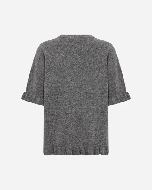 Wasabi Chanin 5 Strik Pullover M/Flæser Mørke Grå Melange BM: 42:120 44:125 46/48:130 50/52:135 LG:70 Vejl. 499,95 - Billede 2